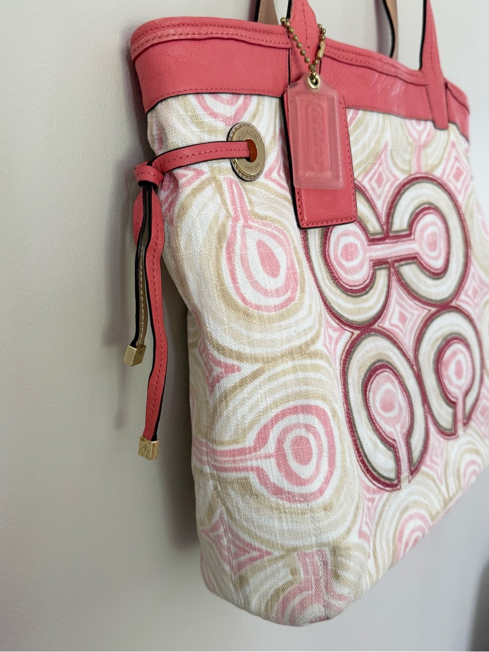 Coach Audrey Signature Op Art Leigh Tote Bag - Picture 5 of 14